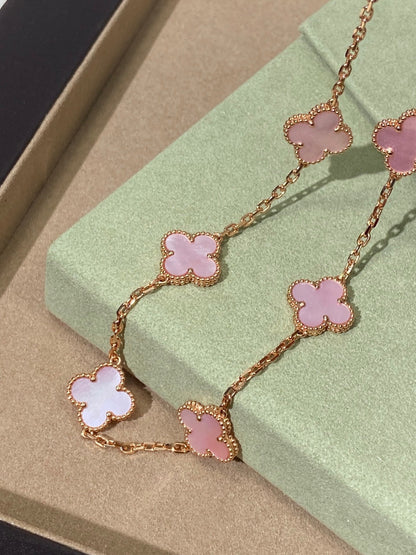 [Kincade Jewelrys] COLLIER ROSE À 10 MOTIFS CLOVER