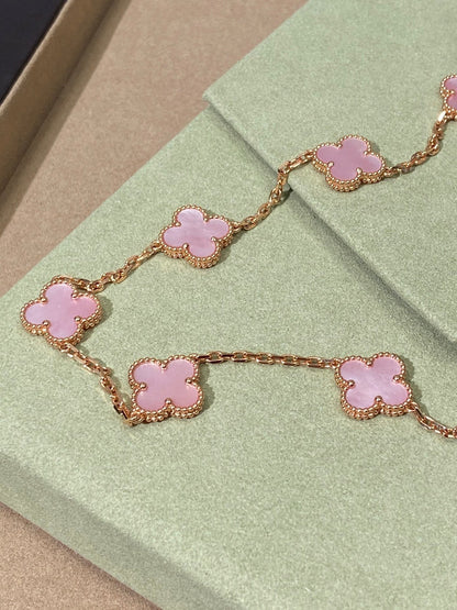 [Kincade Jewelrys] COLLIER ROSE À 10 MOTIFS CLOVER