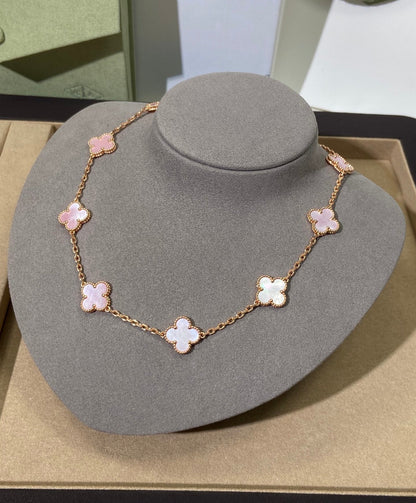 [Kincade Jewelrys] COLLIER ROSE À 10 MOTIFS CLOVER