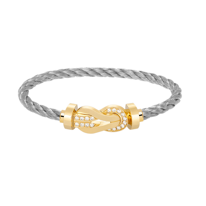 [Kincade Jewelrys]CHANCE LARGE 8 FIGURE BUCKLE HALF DIAMOND BRACELET GOLD