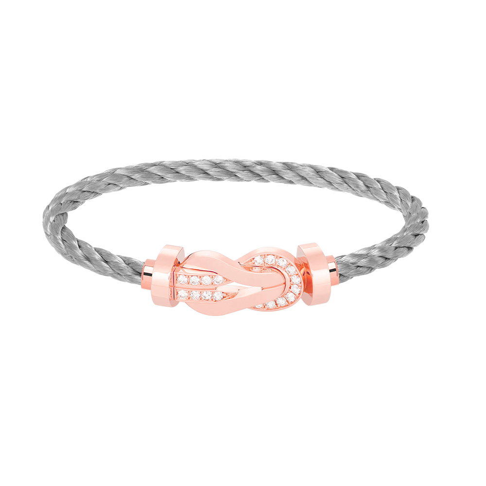 [Kincade Jewelrys]CHANCE LARGE 8 FIGURE BUCKLE HALF DIAMOND BRACELET ROSE GOLD