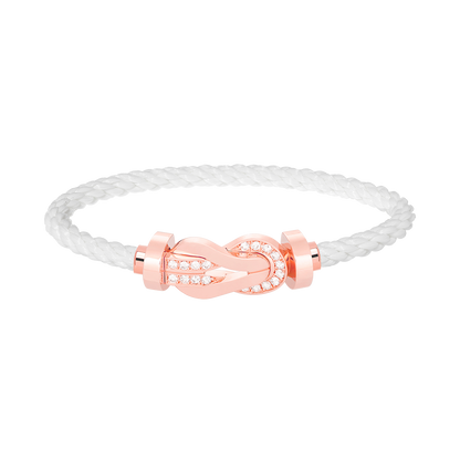 [Kincade Jewelrys]CHANCE LARGE 8 FIGURE BUCKLE HALF DIAMOND BRACELET ROSE GOLD