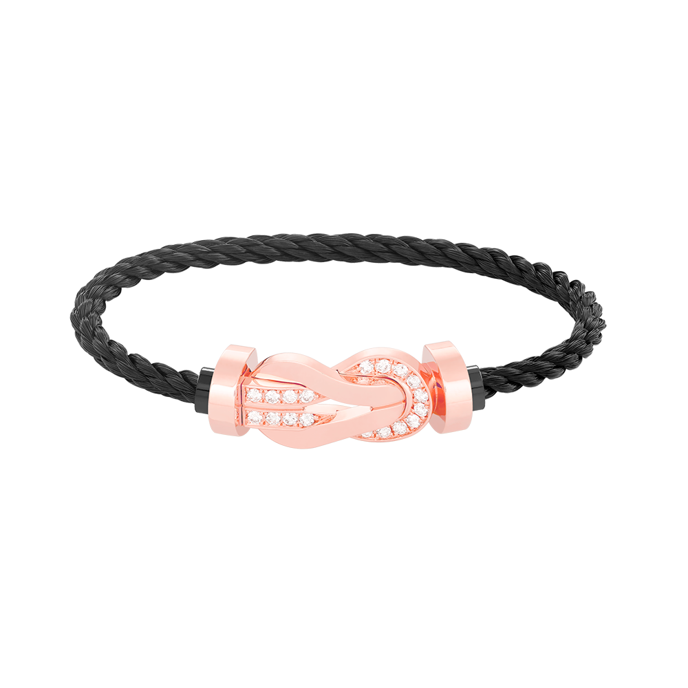 [Kincade Jewelrys]CHANCE LARGE 8 FIGURE BUCKLE HALF DIAMOND BRACELET ROSE GOLD