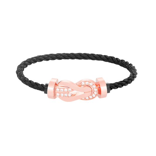 [Kincade Jewelrys] PULSERA GRANDE DE OCHO FIGURAS CON HEBILLA DE MEDIO DIAMANTES EN ORO ROSA