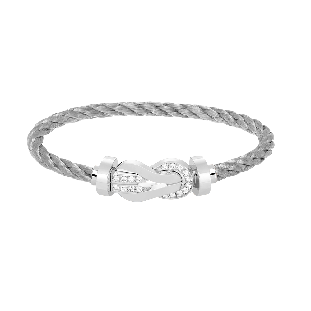[Kincade Jewelrys]CHANCE LARGE 8 FIGURE BUCKLE HALF DIAMOND BRACELET SILVER