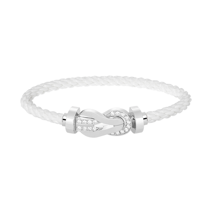 [Kincade Jewelrys]CHANCE LARGE 8 FIGURE BUCKLE HALF DIAMOND BRACELET SILVER
