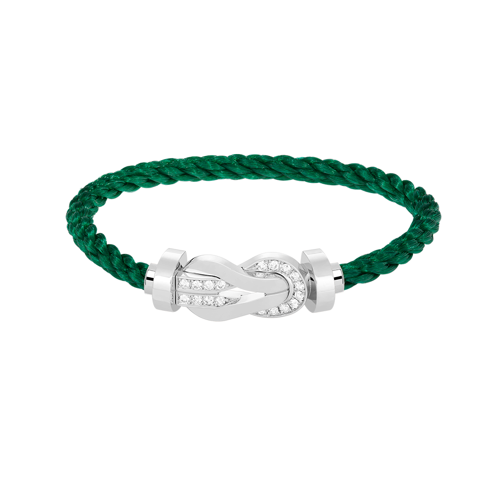 [Kincade Jewelrys]CHANCE LARGE 8 FIGURE BUCKLE HALF DIAMOND BRACELET SILVER
