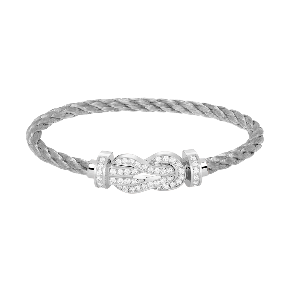 [Kincade Jewelrys]CHANCE LARGE 8 FIGURE BUCKLE FULL DIAMOND BRACELET SILVER