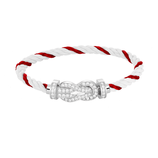 [Kincade Jewelrys] PULSERA DE PLATA CON HEBILLA DE 8 FIGURAS Y DIAMANTES