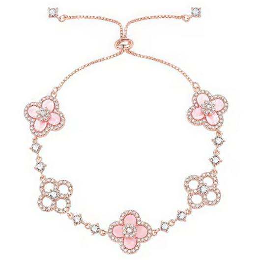 [Kincade Jewelrys] BRACELET TRÈFLE 5 MOTIFS ROSE BLEU ROUGE BLANC