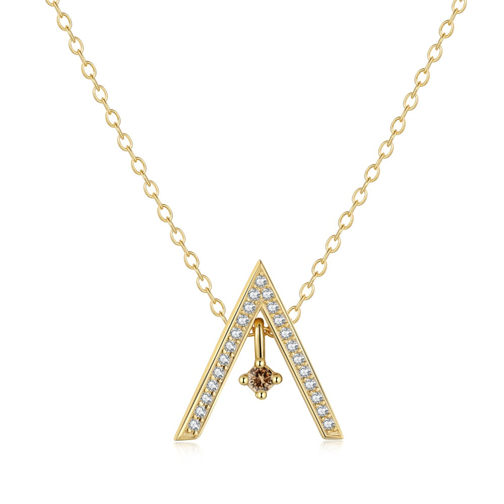 [Kincade Jewelrys] Collier scintillant en forme de « A »