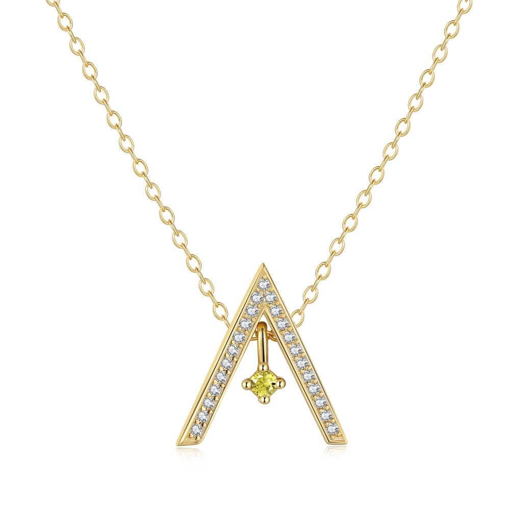 [Kincade Jewelrys] Collier scintillant en forme de « A »