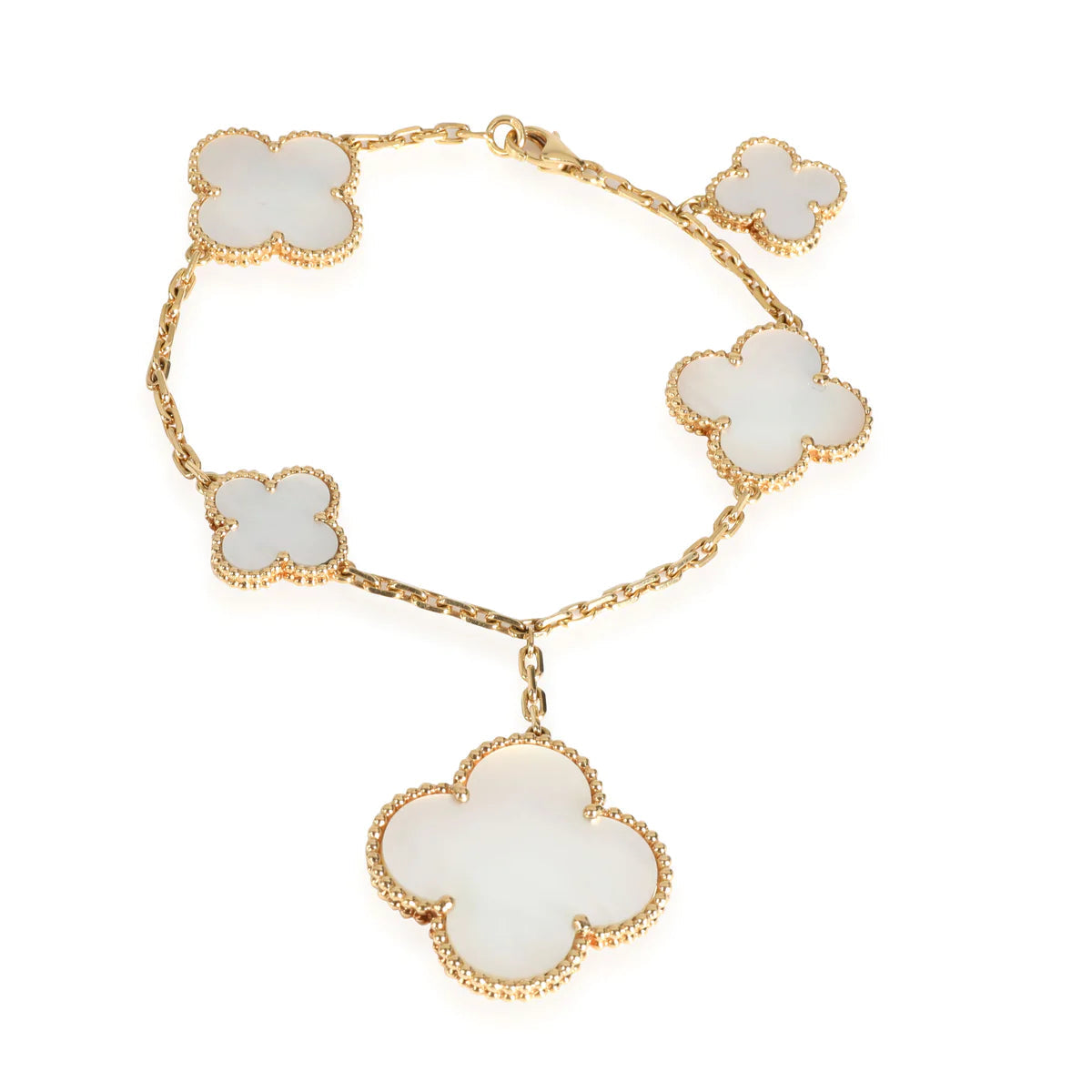 [Kincade Jewelrys] Bracelet en or avec nacre et trèfle magique, 5 motifs