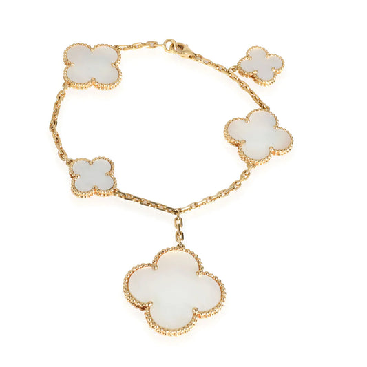 [Kincade Jewelrys] Bracelet en or avec nacre et trèfle magique, 5 motifs