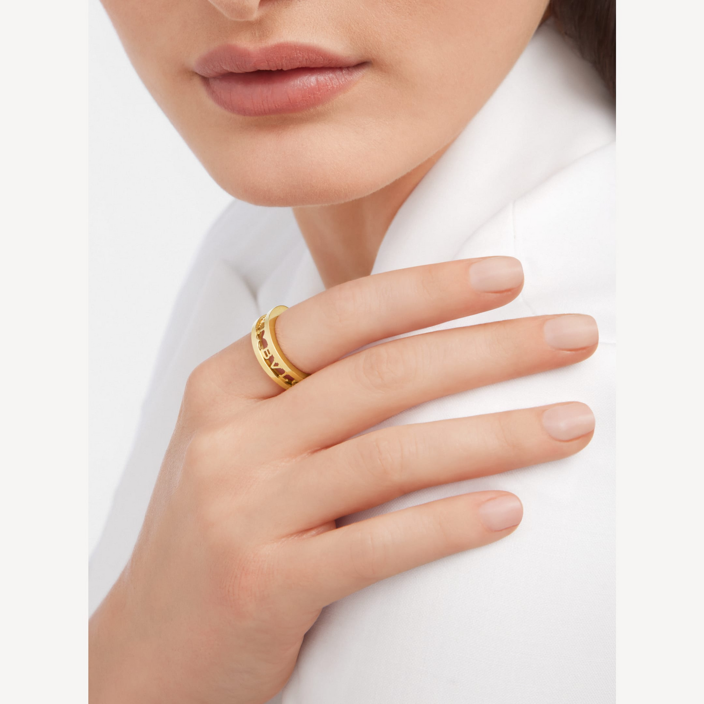 [Kincade Jewelrys]ZERO 1 ONE-BAND WITH OPENWORK LOGO SPIRAL RING