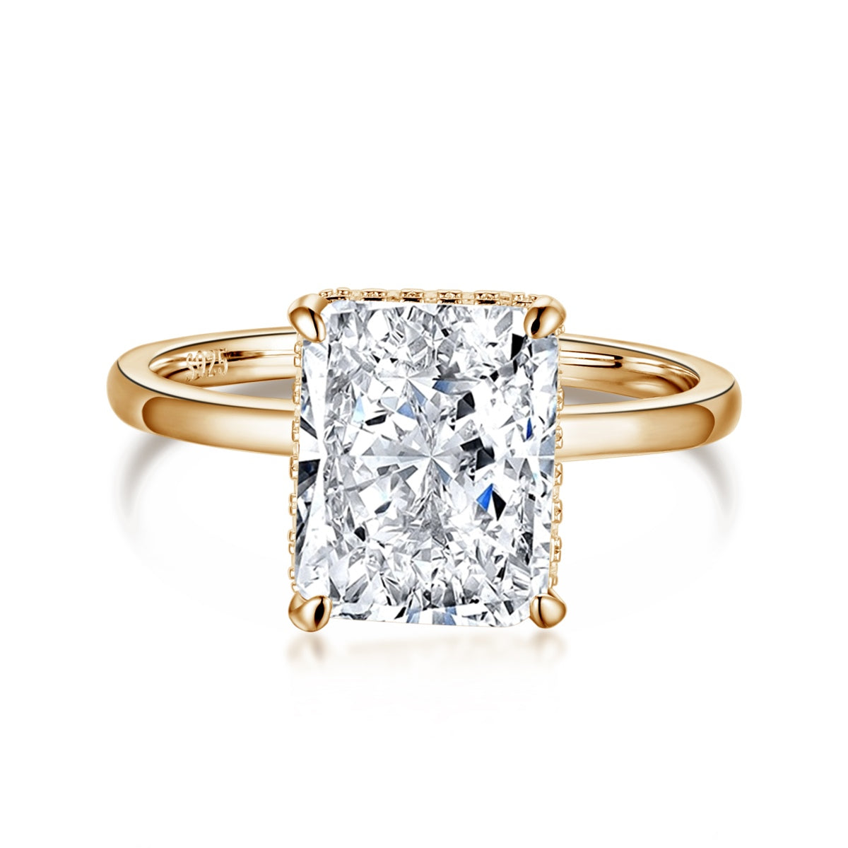 [Kincade Jewelry] Bague de banquet ornée de 4,0 carats, taille radiand enchanteresse