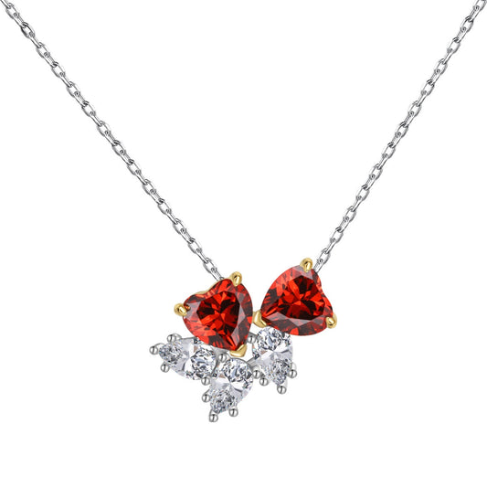[Joyas Kincade]Delicado collar de corazón rojo