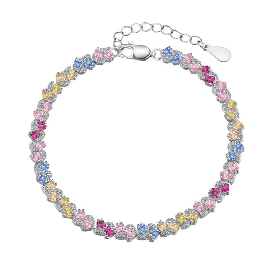 [Joyas Kincade] Pulsera de fiesta con flores coloridas y ornamentadas