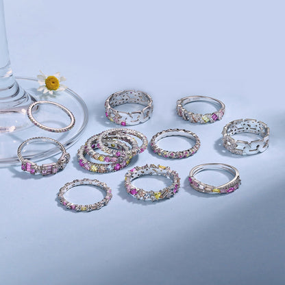 [Kincade Jewelrys]Radiant Sparkling Round Cut Daily Ring
