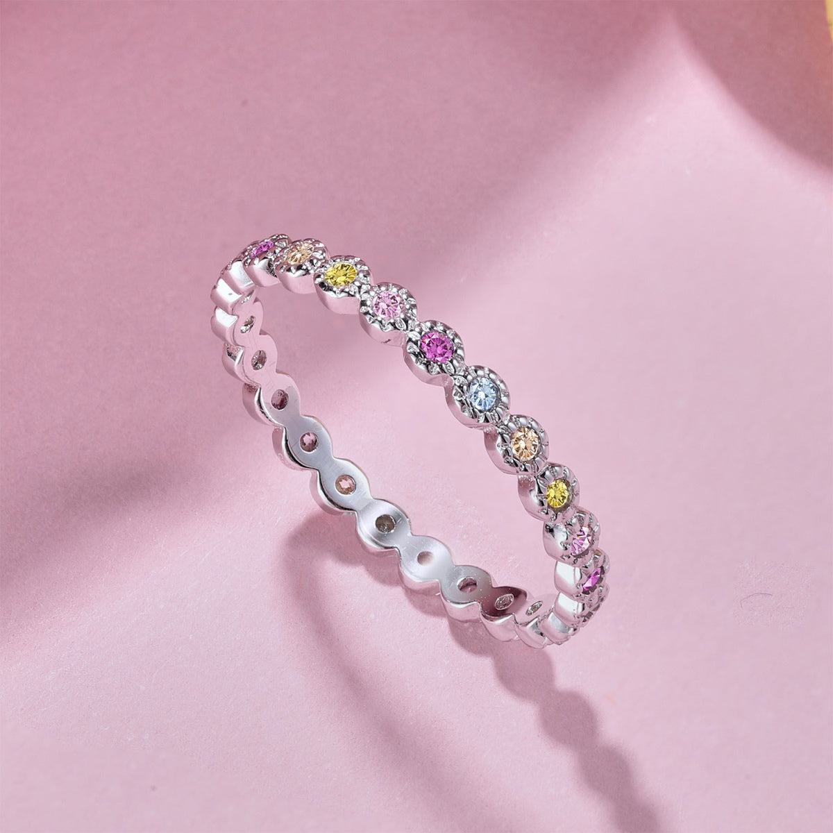 [Kincade Jewelrys]Radiant Sparkling Round Cut Daily Ring