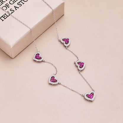 [Kincade Jewelrys] Collier scintillant à cinq cœurs