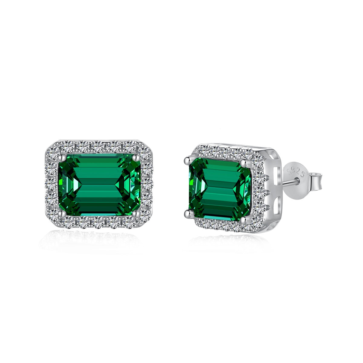 [Kincade Jewelry] Boucles d'oreilles de banquet luxueuses et délicates en taille émeraude