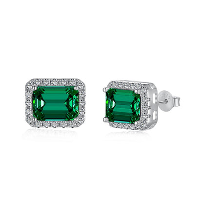 [Kincade Jewelry] Boucles d'oreilles de banquet luxueuses et délicates en taille émeraude