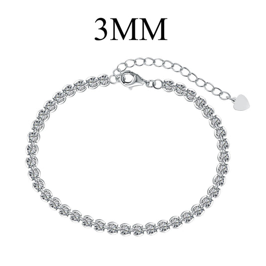 [Joyas Kincade] Pulsera diaria adornada con corte redondo brillante