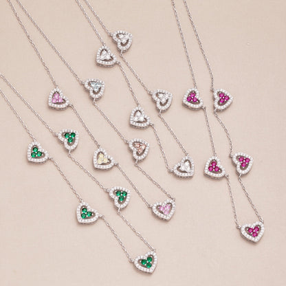 [Kincade Jewelrys] Collier scintillant à cinq cœurs