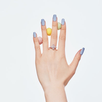 [Kincade Jewelry] Bague de banquet luxueuse en forme de fleur colorée