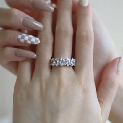 [Kincade Jewelrys]Dainty Elongated Cushion Cut Tennis Ring