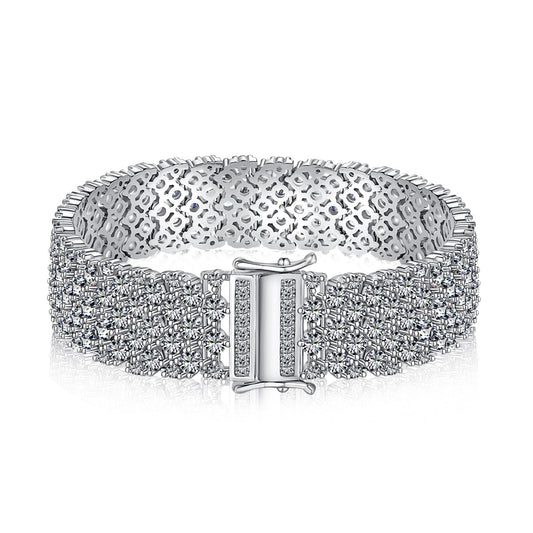 [Joyas Kincade]Pulsera de fiesta con corte redondo elegante y ornamentado