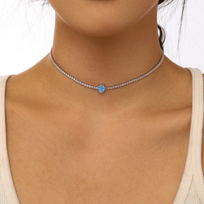 [Kincade Jewelrys] Collier tennis unique taille poire de 1,0 carat