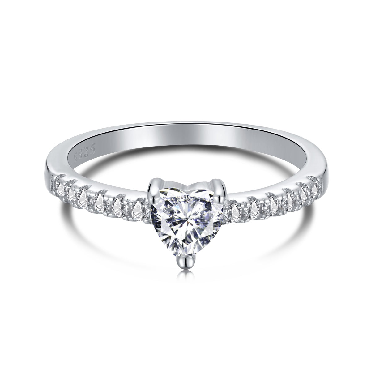 [Kincade Jewelrys] Bague d'amour en forme de cœur de 0,5 carat, charmante et éternelle