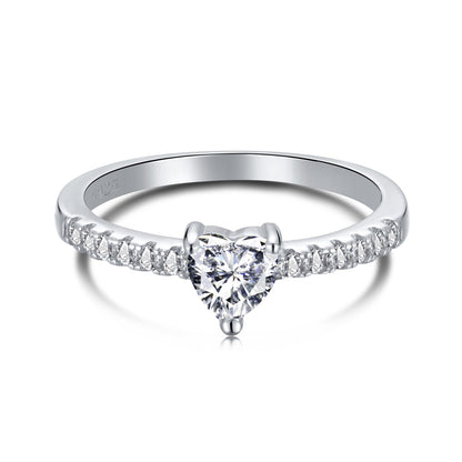 [Kincade Jewelrys] Bague d'amour en forme de cœur de 0,5 carat, charmante et éternelle