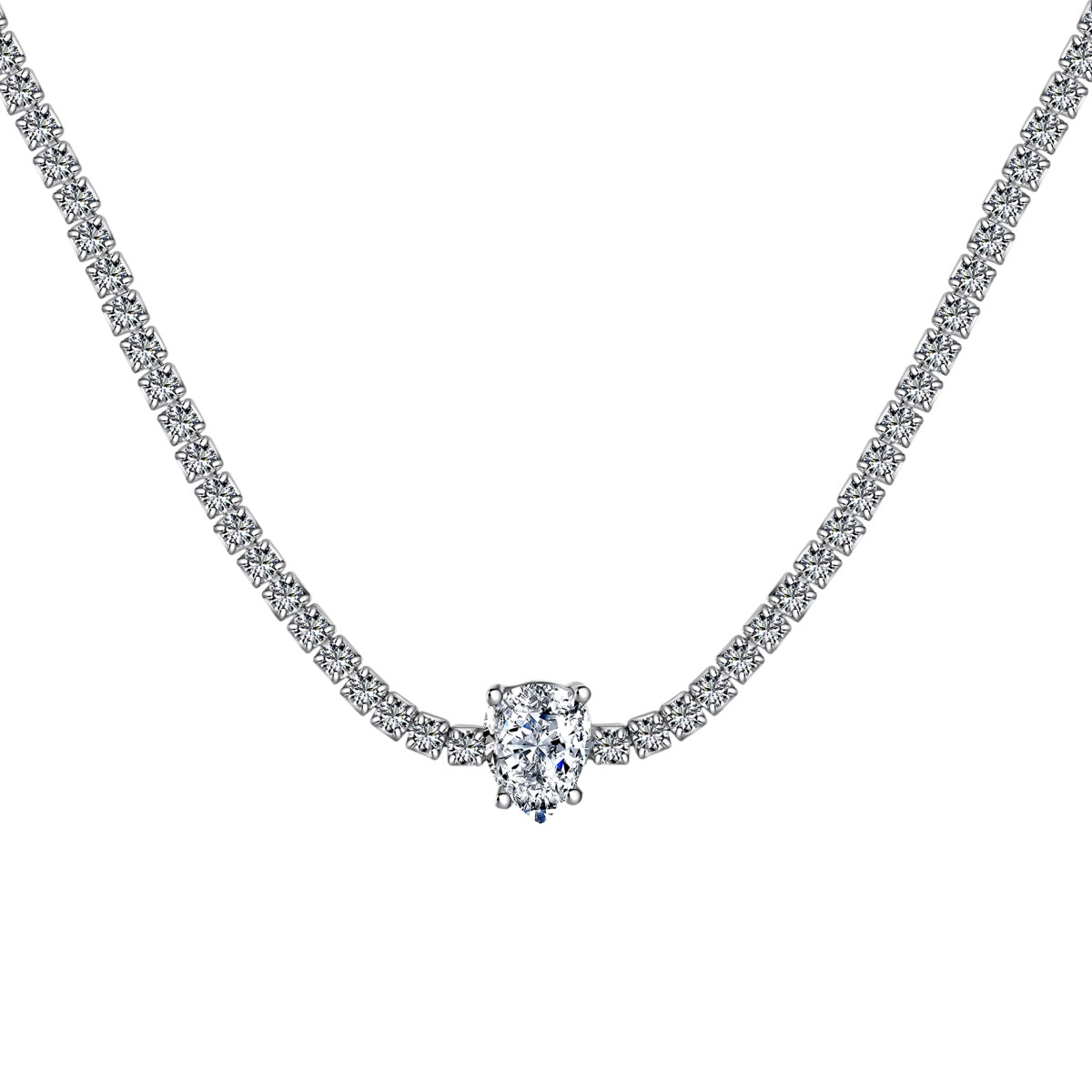 [Kincade Jewelrys] Collier tennis unique taille poire de 1,0 carat