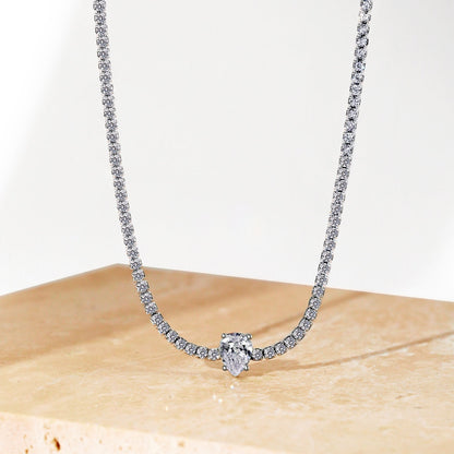 [Kincade Jewelrys] Collier tennis unique taille poire de 1,0 carat