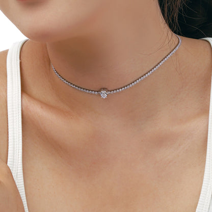 [Kincade Jewelrys] Collier tennis unique taille poire de 1,0 carat