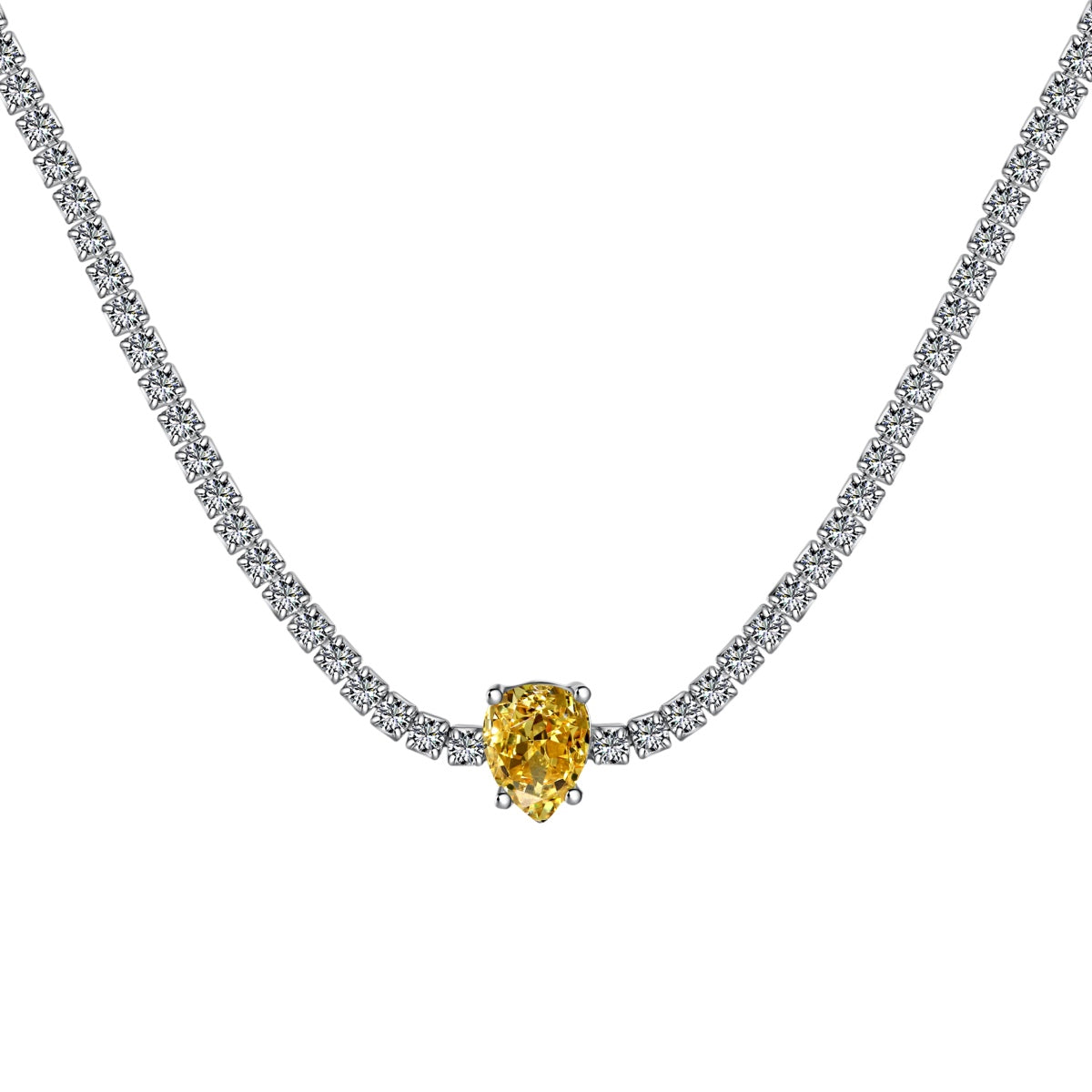 [Kincade Jewelrys] Collier tennis unique taille poire de 1,0 carat