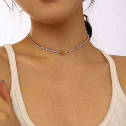 [Kincade Jewelrys] Collier tennis unique taille poire de 1,0 carat