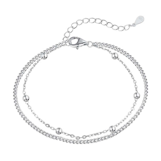 [Joyas Kincade]Pulsera delicada de cuentas de doble capa