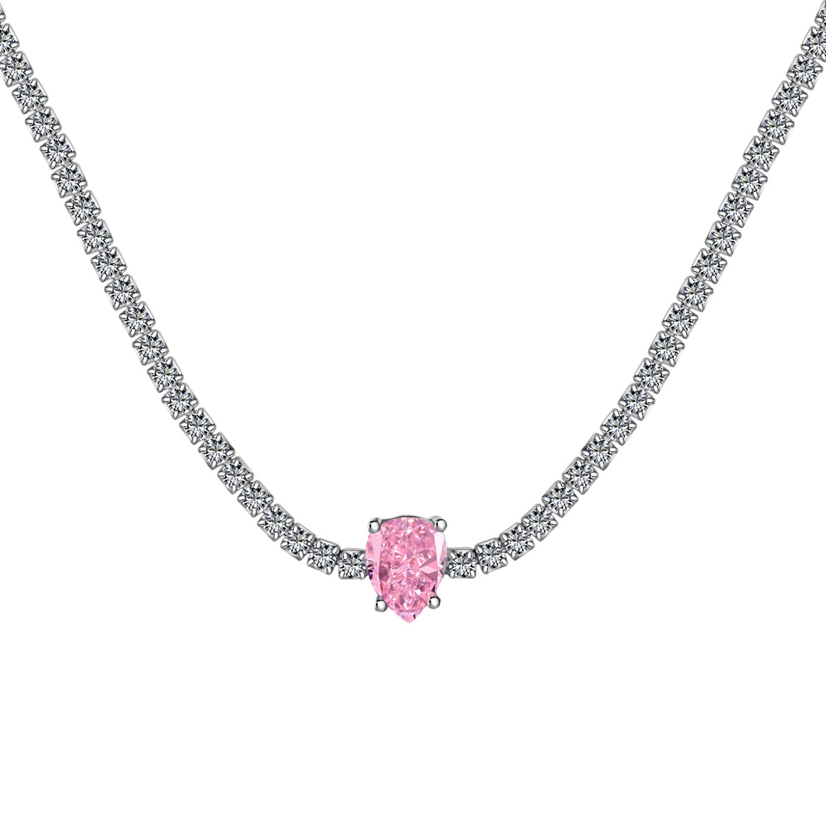 [Kincade Jewelrys] Collier tennis unique taille poire de 1,0 carat
