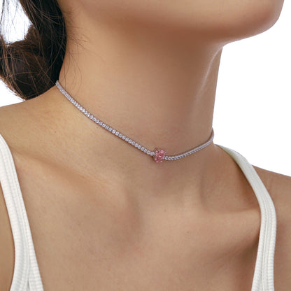 [Kincade Jewelrys] Collier tennis unique taille poire de 1,0 carat