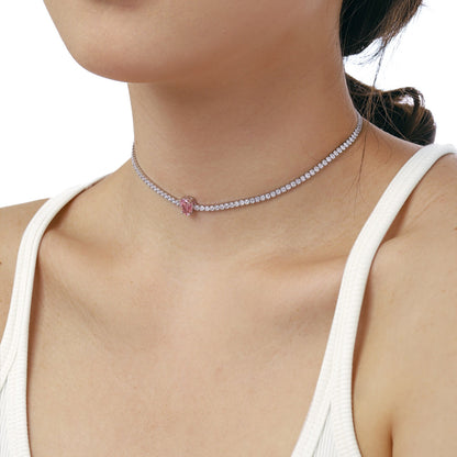 [Kincade Jewelrys] Collier tennis unique taille poire de 1,0 carat