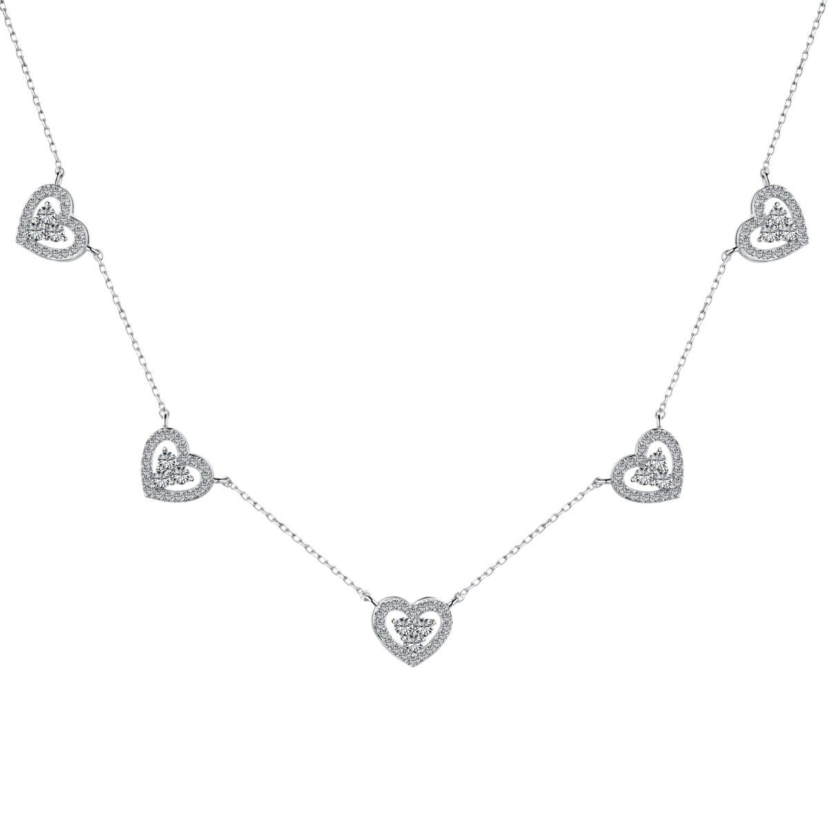 [Kincade Jewelrys] Collier scintillant à cinq cœurs