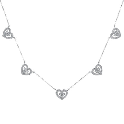 [Kincade Jewelrys] Collier scintillant à cinq cœurs