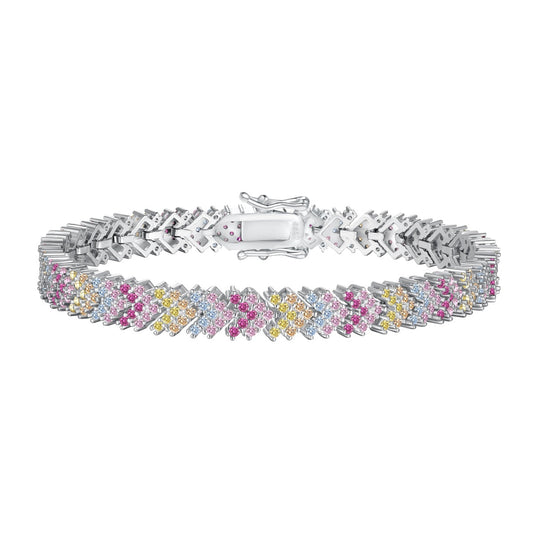 [Joyas Kincade]Pulsera de fiesta adornada con brillantes cortes redondos