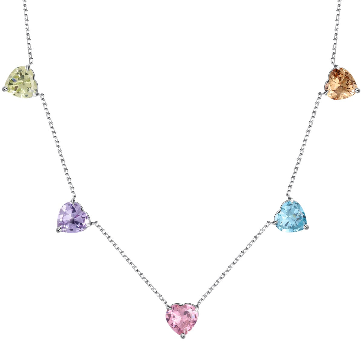 [Kincade Jewelrys] Collier scintillant en forme de cœur coloré