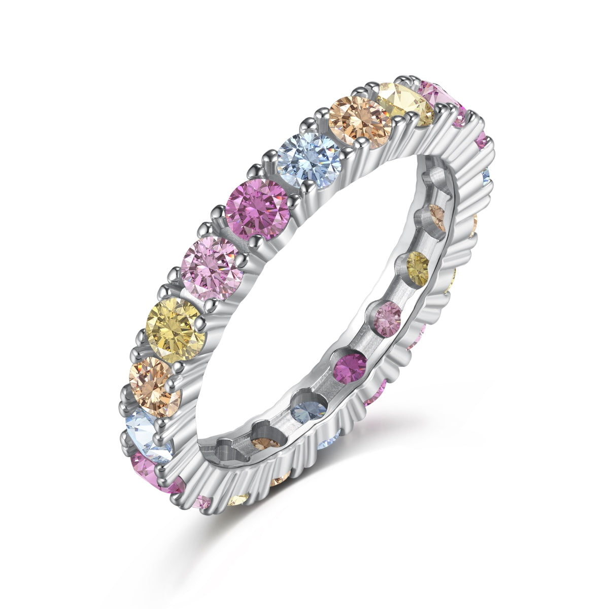 [Kincade Jewelry] Bague tennis ronde brillante et éblouissante