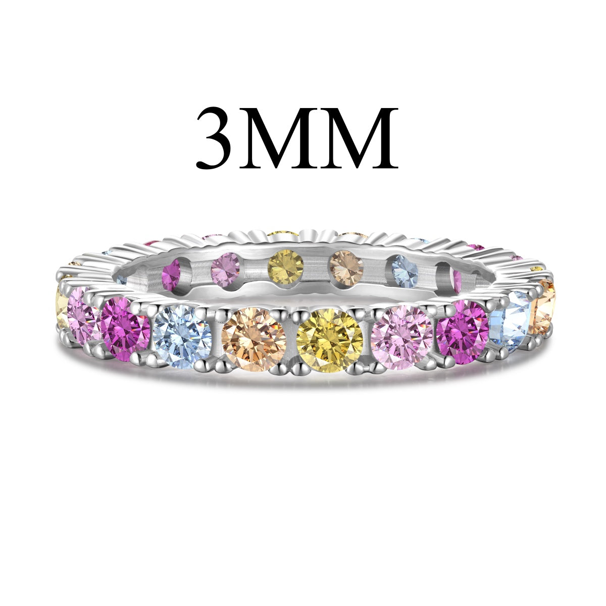[Kincade Jewelry] Bague tennis ronde brillante et éblouissante